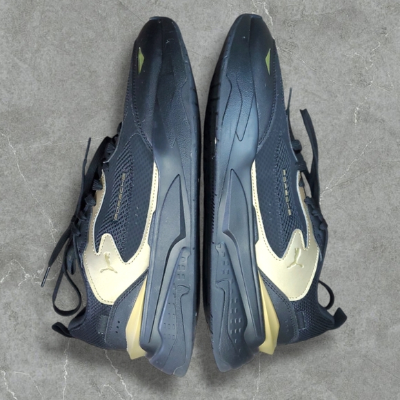 Puma | Porsche PL Metal Energy RS-Fast Lace Up Sneakers Gold and Black US 12 EUC - Picture 5 of 7